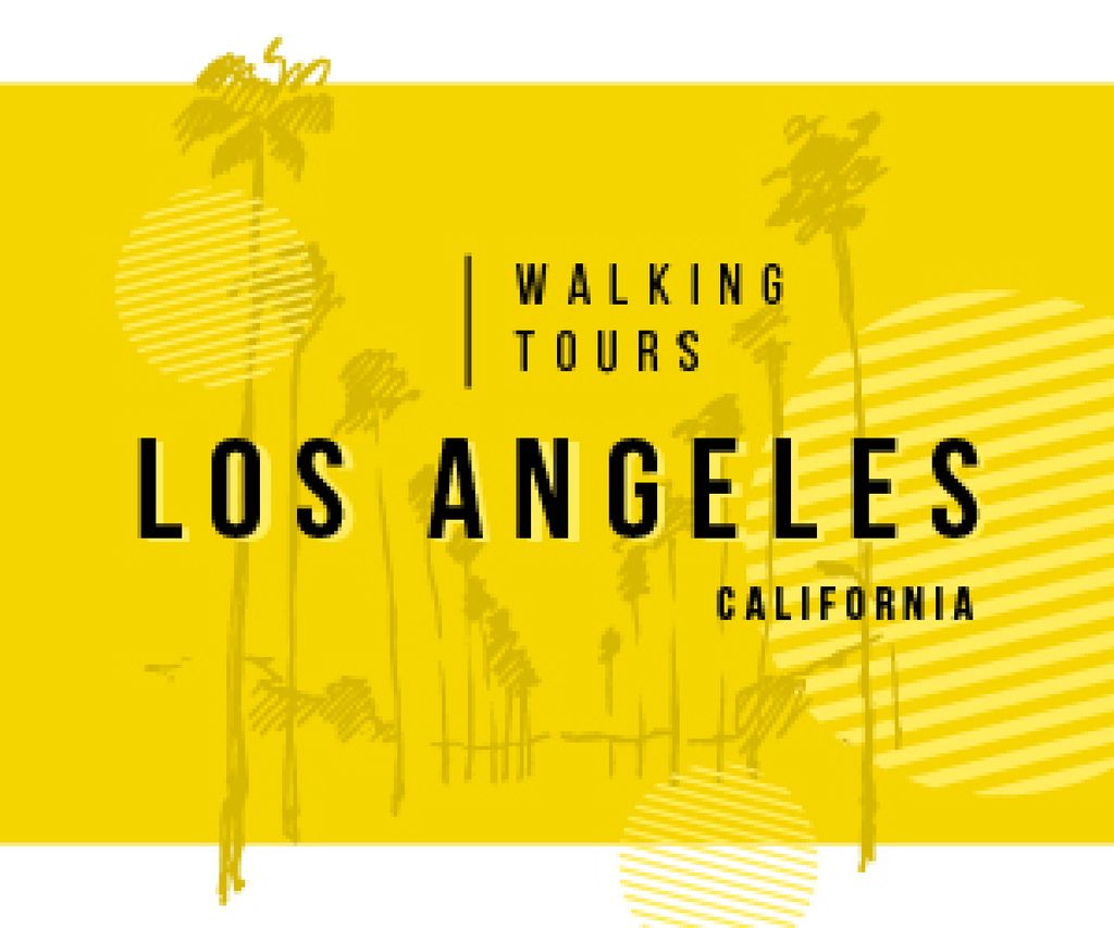 Los Angeles City Tour Promotion Palms in Yellow Medium Rectangle Design Template