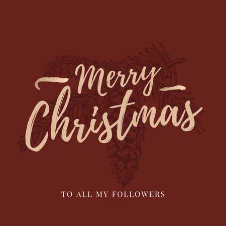 Designvorlage Christmas greeting with Fir Tree für Instagram