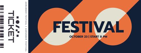 Festival Announcement on Geometric Abstraction Ticket Tasarım Şablonu