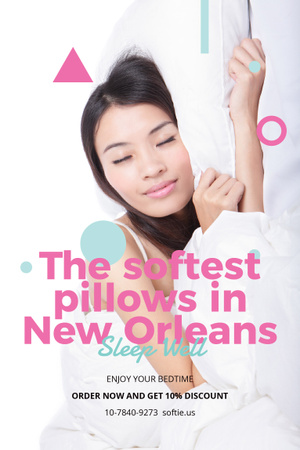 The softest pillows in New Orleans Pinterest Design Template