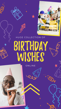 Birthday Wishes Ad People at Birthday Party Instagram Story Design Template