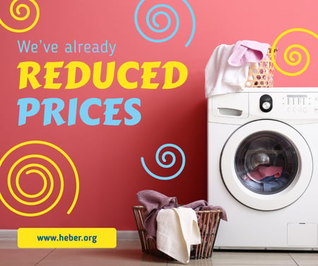 Appliances Offer Laundry by Washing Machine Facebook tervezősablon