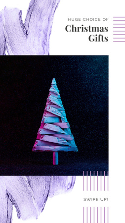 Designvorlage Stylized wooden Christmas tree für Instagram Story