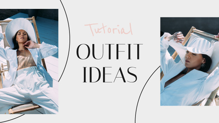 Outfit Ideas with Stylish Woman in white Youtube Thumbnail Šablona návrhu
