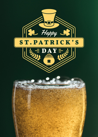 St.Patricks Day Greeting with Glass of Beer Flayer Modelo de Design