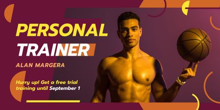 Sports Personal Trainer Basketball Player Image Design Template