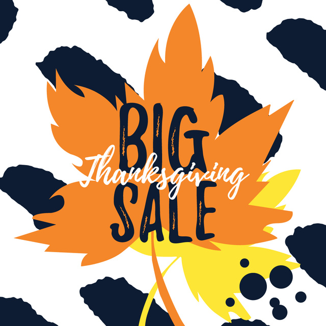 Thanksgiving sale on Maple autumn leaves Instagram ADデザインテンプレート