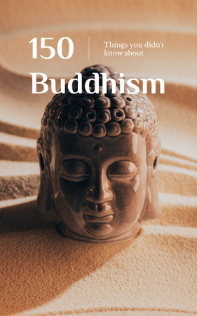 Religion Concept Buddha Sculpture Book Cover Design Template