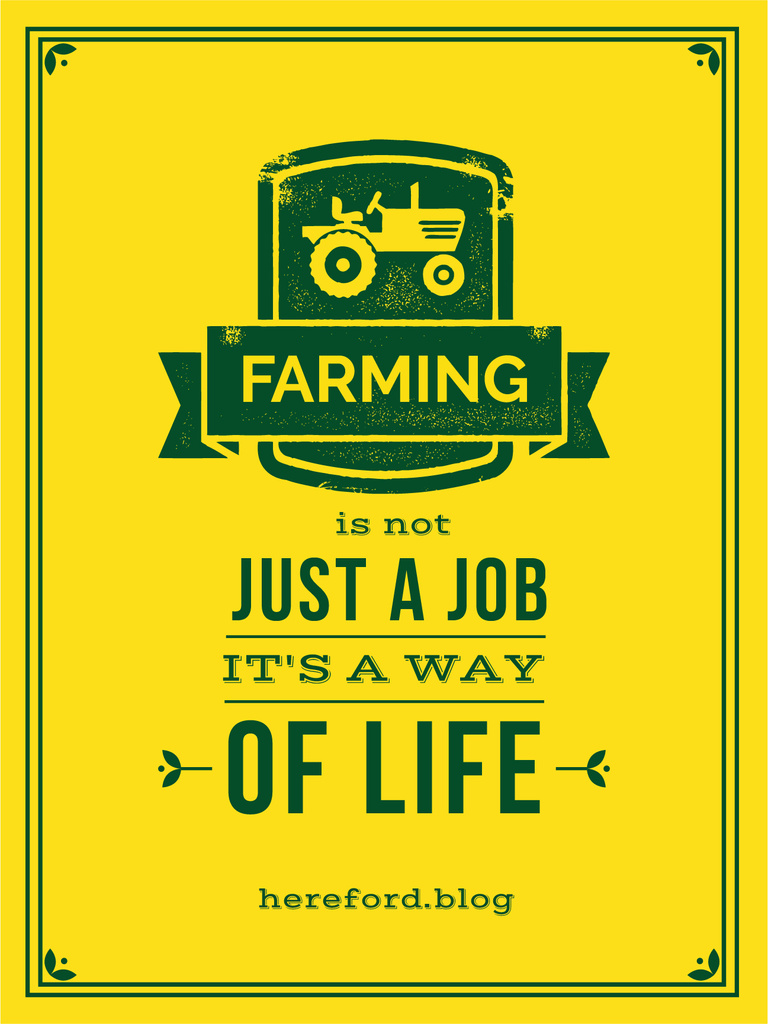 Template di design Agricultural Quote Tractor Icon in Yellow Poster US