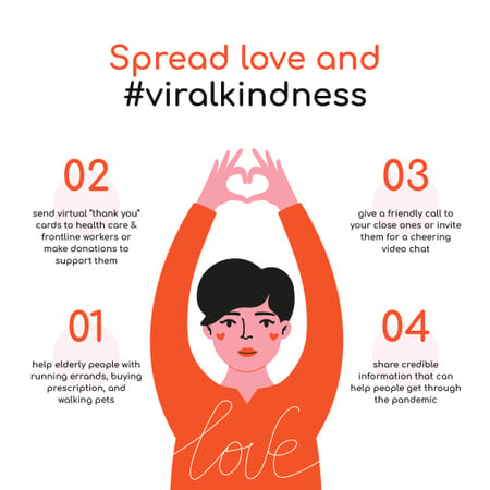 Template di design #ViralKindness Help Offer during Quarantine Instagram