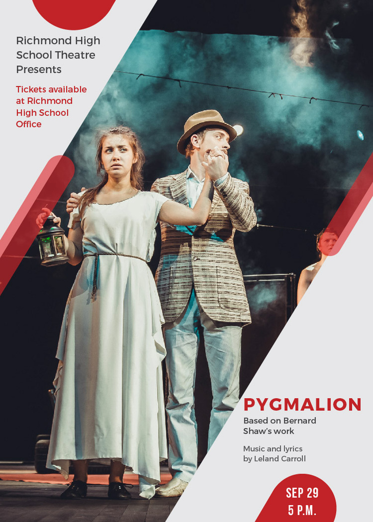 Theater Invitation Actors in Pygmalion Performance Flayer Design Template
