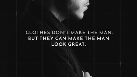 Designvorlage Fashion Quote with Businessman Wearing Suit für Youtube