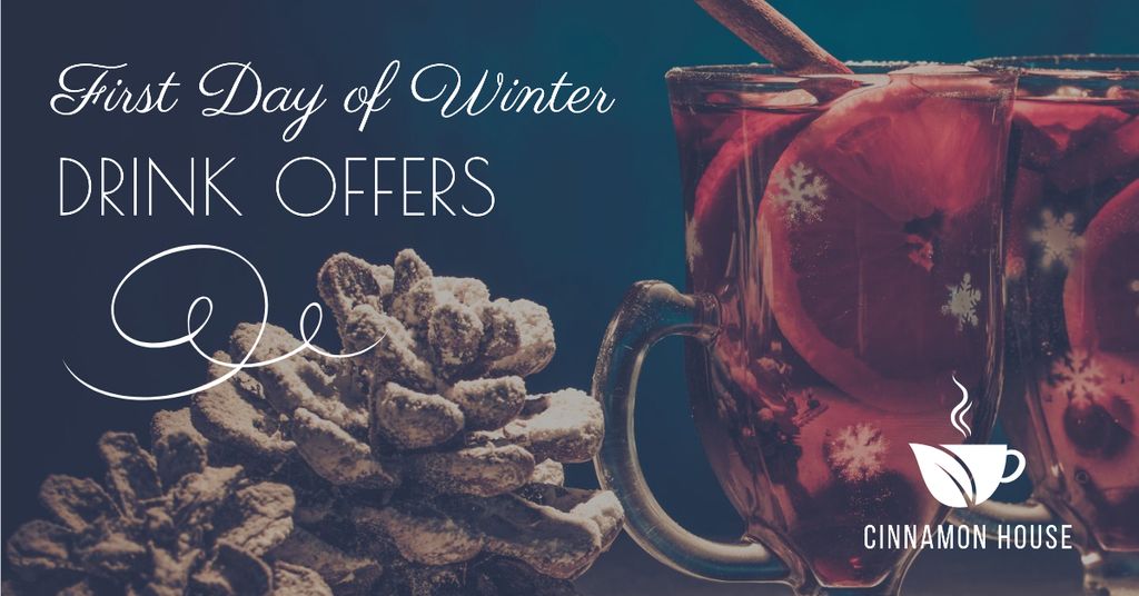 Ontwerpsjabloon van Facebook AD van First day of winter offers with Mulled Wine
