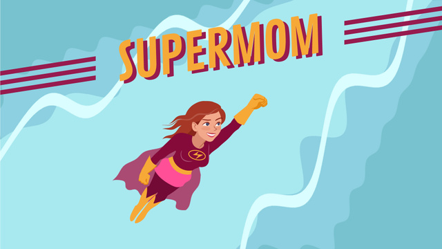 Plantilla de diseño de Superwoman Flying in the Sky Full HD video 
