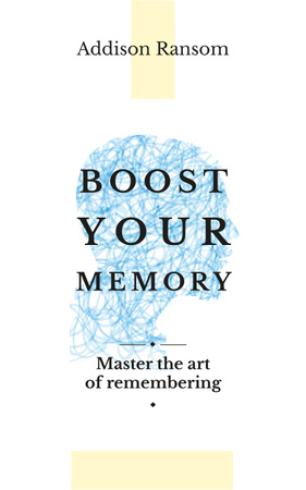 Memory Improvement Head Silhouette with Network Book Cover Design Template