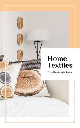 Home Textiles Cozy Interior in Light Colors Book Cover Design Template