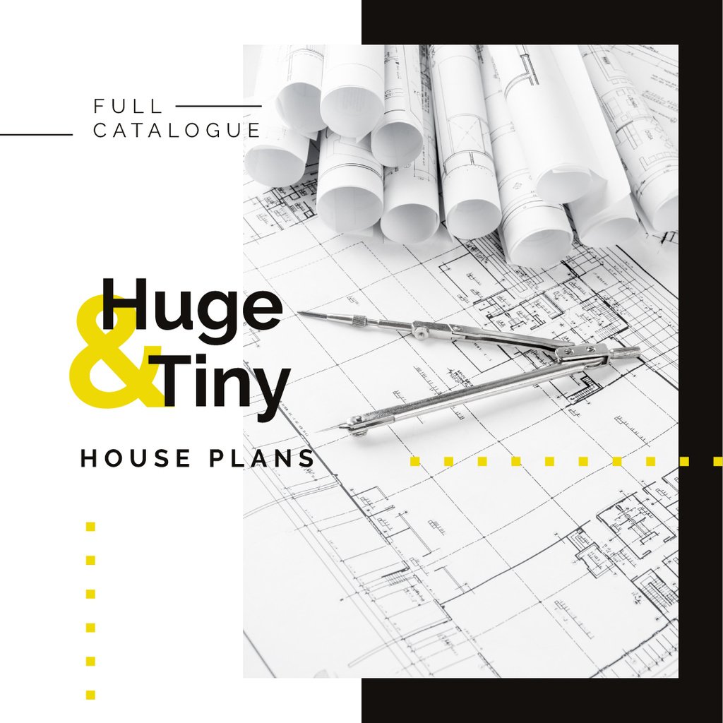 Template di design House plans Architectural prints on table Instagram AD