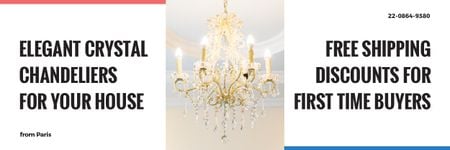 Template di design Elegant Crystal Chandelier Ad in White Email header