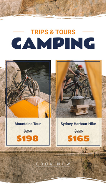 Camping Tour on Bikes Offer Instagram Story Design Template
