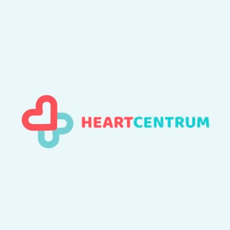 Charity Medical Center with Hearts in Cross Animated Logo Design Template