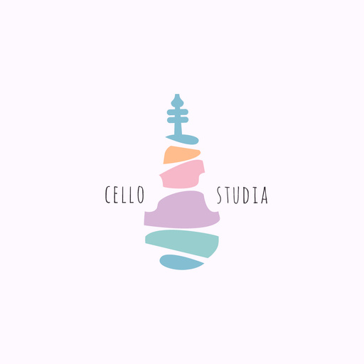 Music Studio With Cello Instrument Icon 