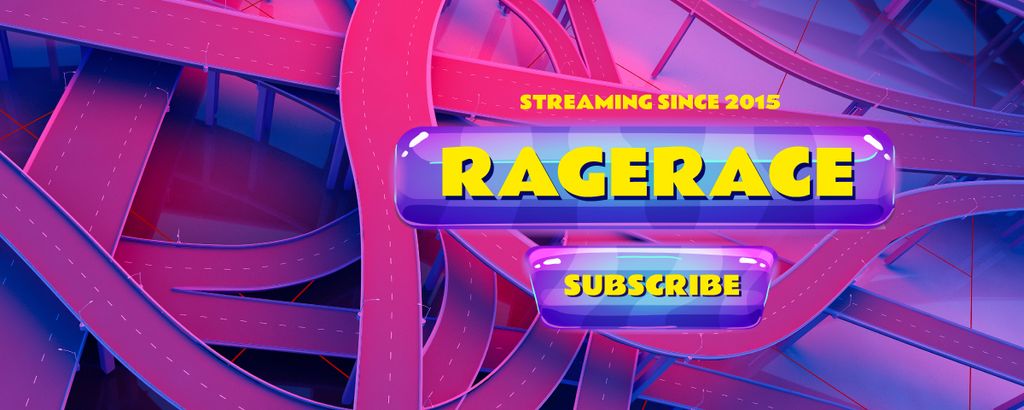 Racing Game stream with City Roads Twitch Profile Banner Design Template