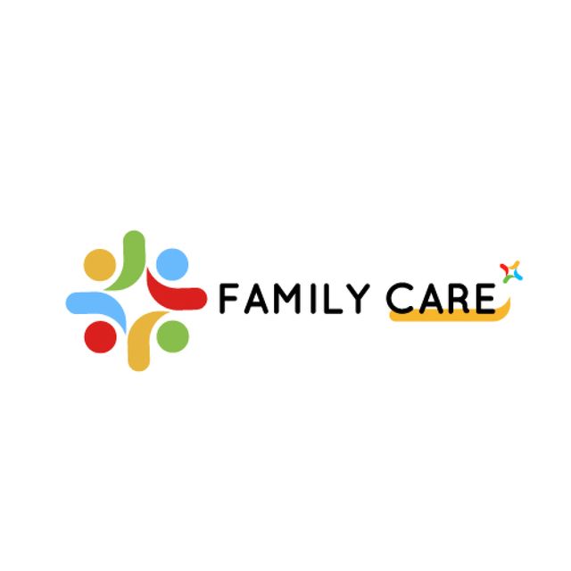 Family Care Concept with People in Circle Animated Logoデザインテンプレート