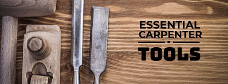 Essential carpenter tools Offer Facebook cover Modelo de Design