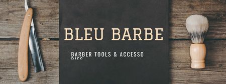 Platilla de diseño Barbershop Professional Tools Sale Facebook cover