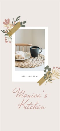 Cup of Coffee and Cake at Kitchen Snapchat Geofilter Design Template
