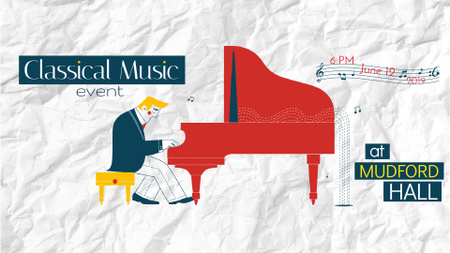 Concert Invitation Musician Playing Piano Full HD video Design Template