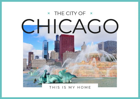 Modèle de visuel Chicago city view - Postcard