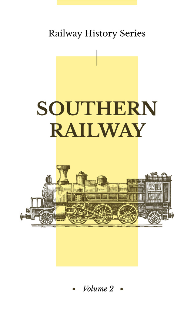 Railway History Old Steam Train Book Cover Tasarım Şablonu