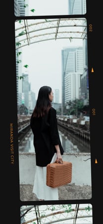 Ontwerpsjabloon van Snapchat Geofilter van Girl on walk in City downtown