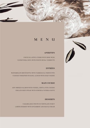 Card with meal courses Menu – шаблон для дизайну