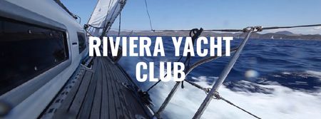 Designvorlage Yacht sailing fast on blue sea für Facebook Video cover
