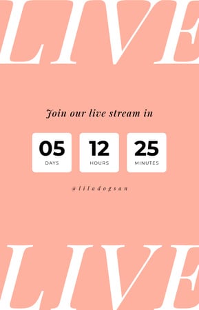 Designvorlage Blogger live stream countdown für IGTV Cover