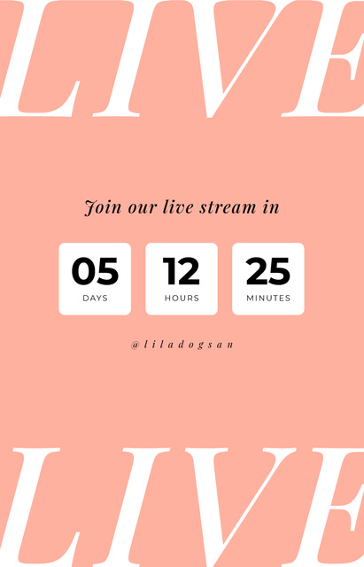 Szablon projektu Blogger live stream countdown IGTV Cover