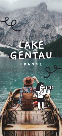 Traveler in a Boat on Lake in France Snapchat Geofilter Tasarım Şablonu