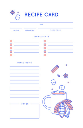 Falling Spices to Cup Recipe Card Design Template