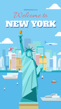 New York city Travel Offer Instagram Story Modelo de Design