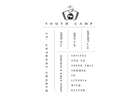 Youth religion camp of St. Anthony Church Card Šablona návrhu