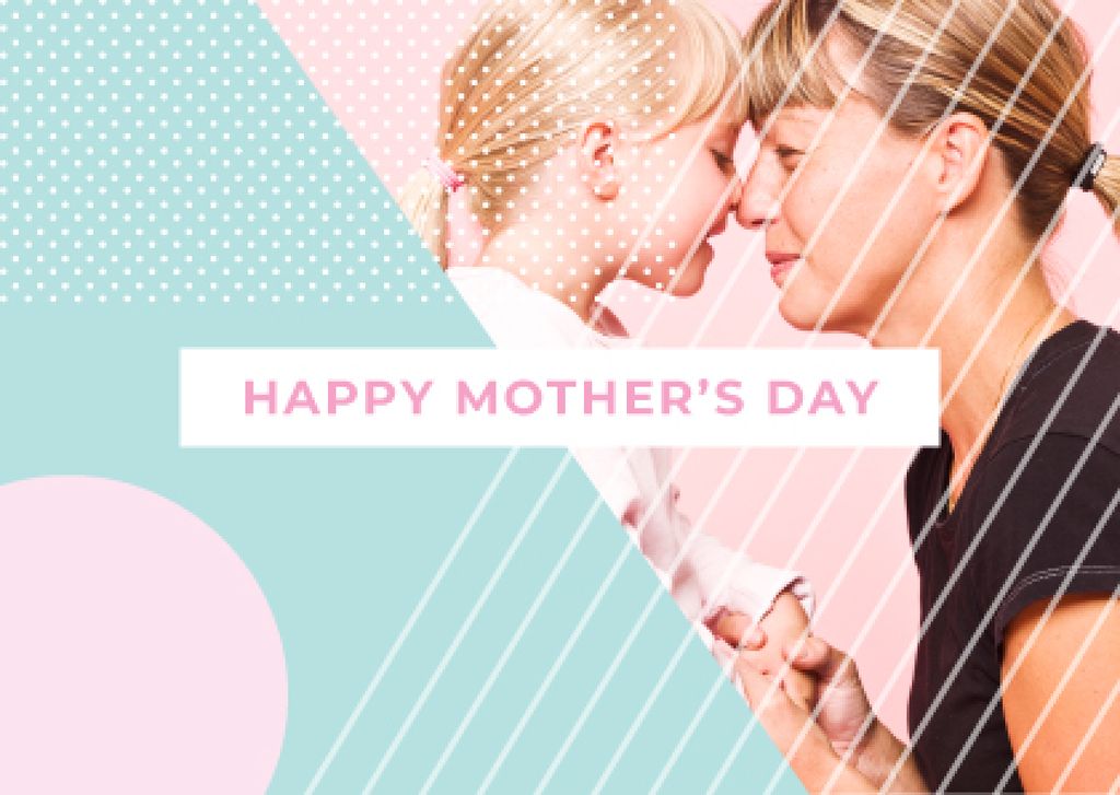 Plantilla de diseño de Happy Mother's Day with Mother and Daughter Postcard 