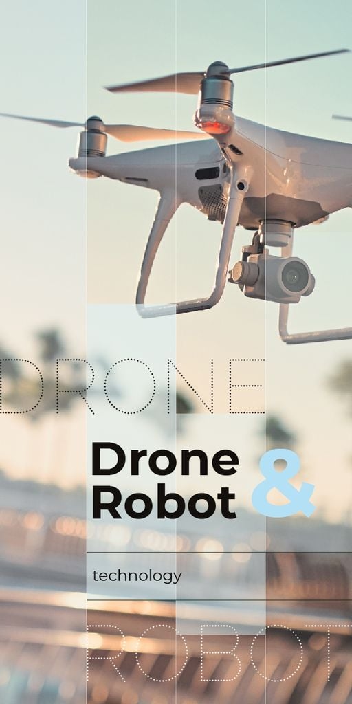 Szablon projektu Drone with Camera flying Graphic