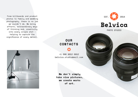 Designvorlage Photo Studio rental services für Brochure