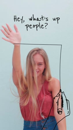 Cheerful young Woman dancing TikTok Video Design Template