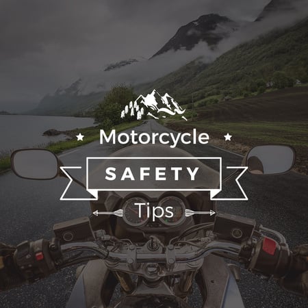 Ontwerpsjabloon van Instagram AD van Motorcycle safety tips with Bike on road