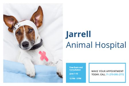 Dog in Animal Hospital Gift Certificateデザインテンプレート