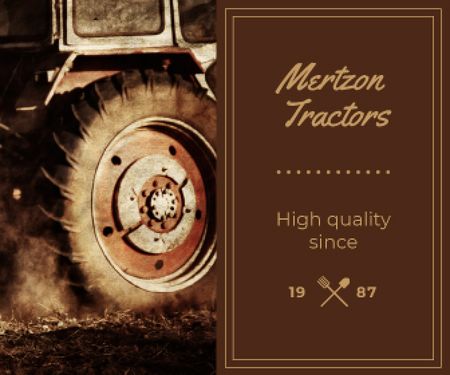 Tractor Working in Field Large Rectangle Design Template