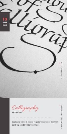 Calligraphy Workshop Announcement Decorative Letters Graphic Design Template